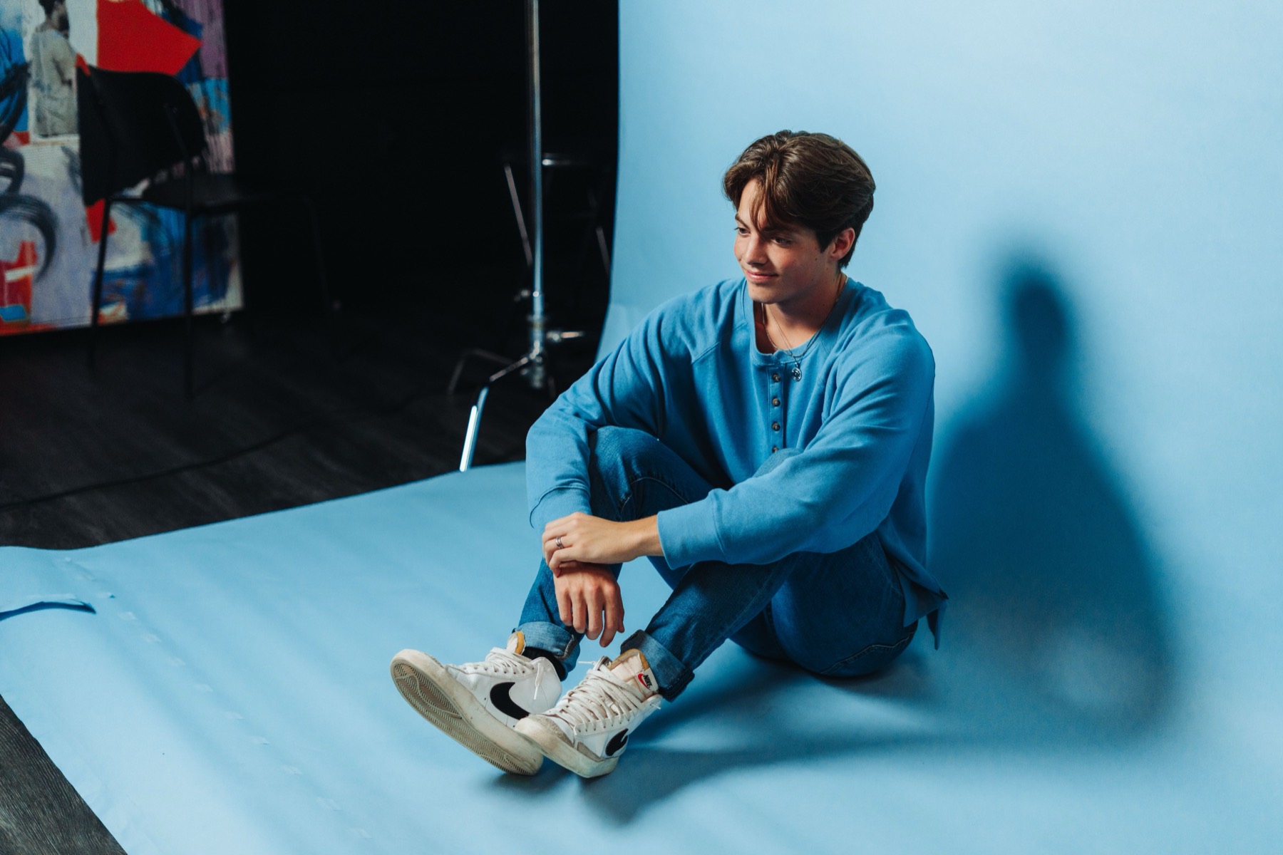 Benjiman Schlegel on set in the studio